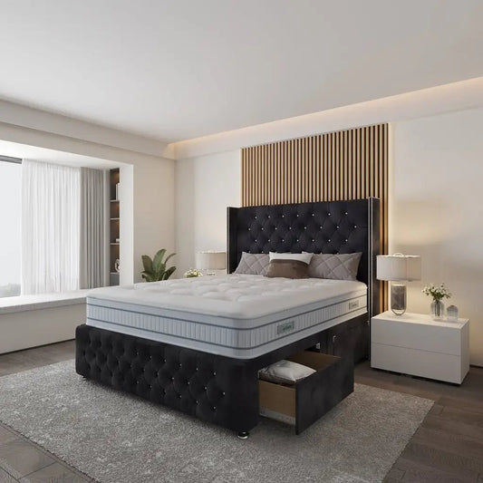 Barcelona Wingback Divan Bed - Restium Beds