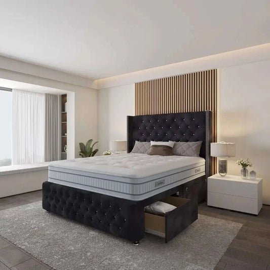Barcelona Wingback Divan Bed - Restium Beds