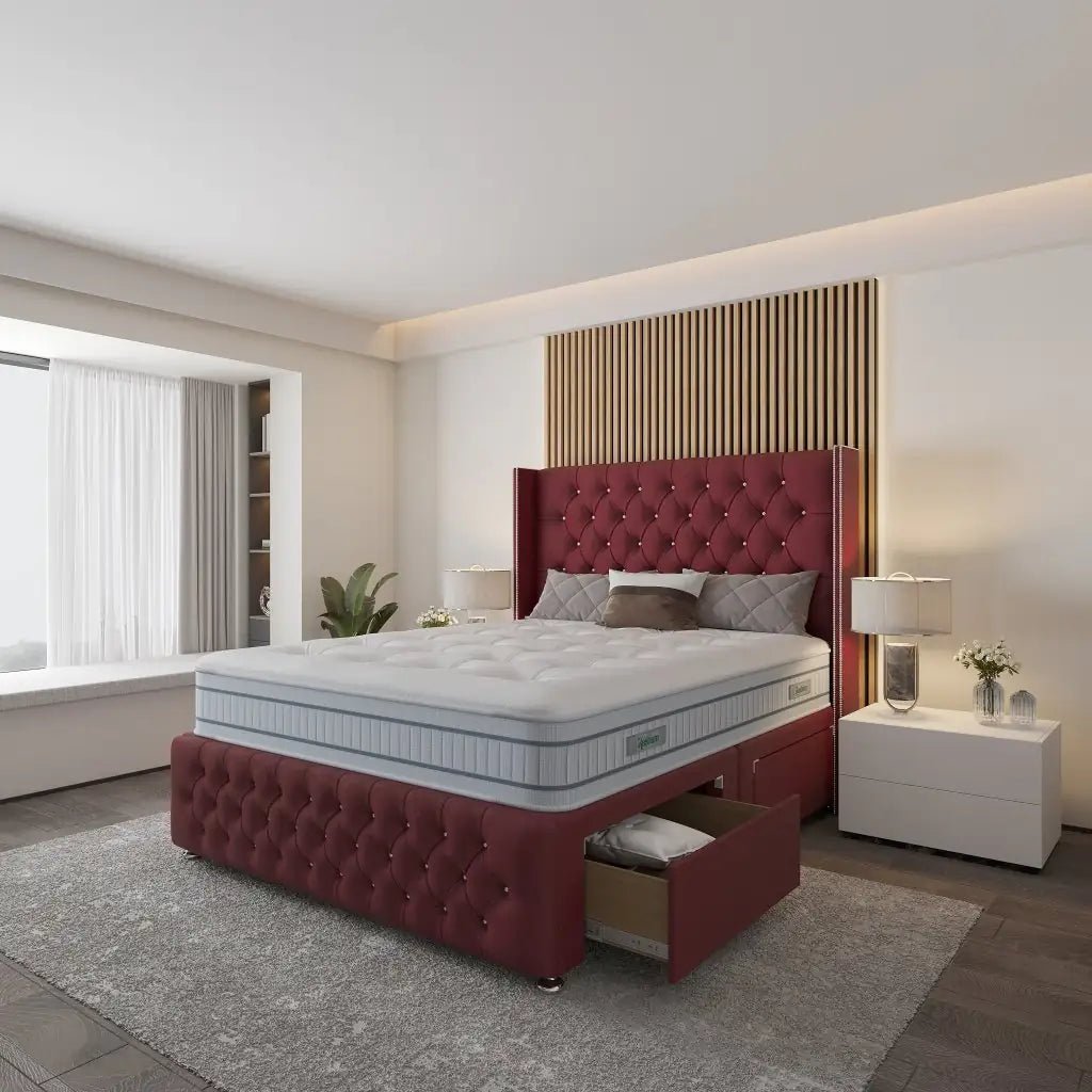 Barcelona Wingback Divan Bed - Restium Beds
