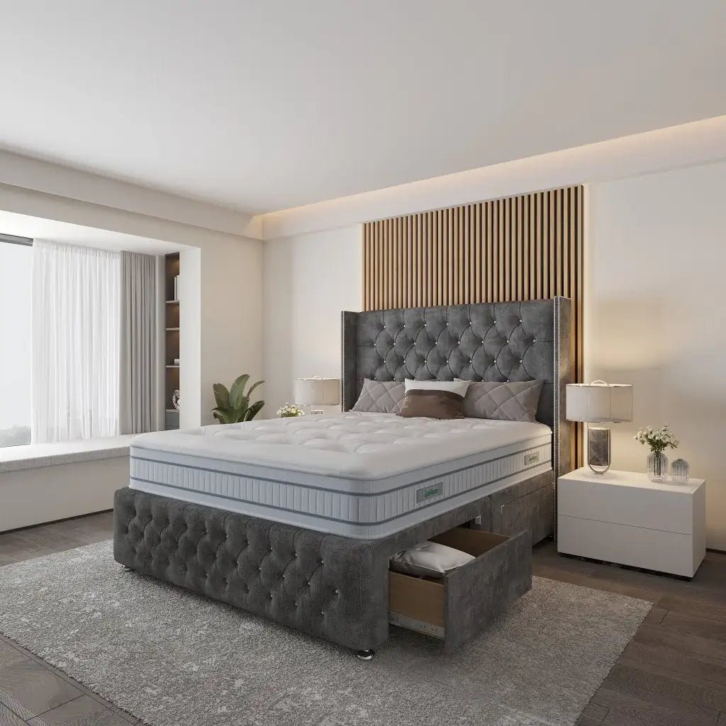 Barcelona Wingback Divan Bed - Restium Beds