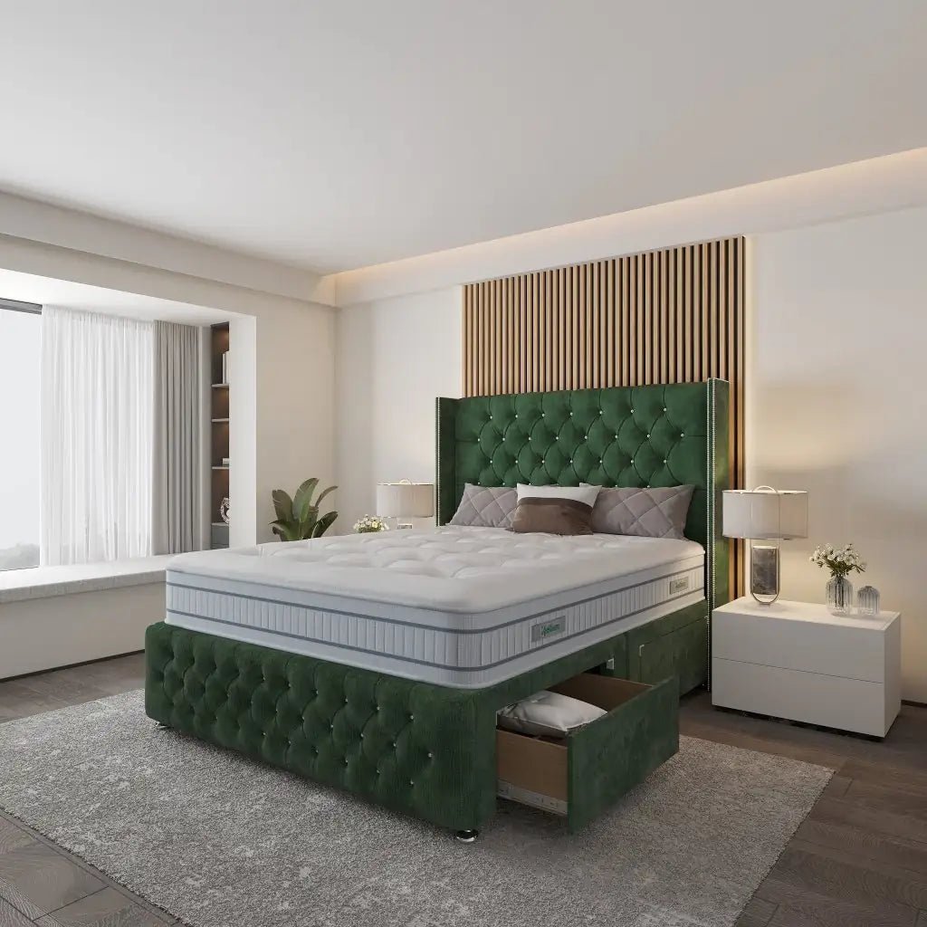 Barcelona Wingback Divan Bed - Restium Beds