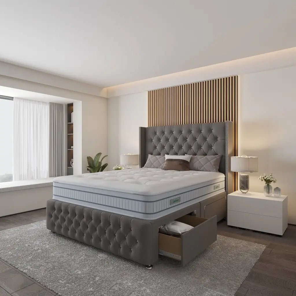 Barcelona Wingback Divan Bed - Restium Beds