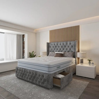 Barcelona Wingback Divan Bed - Restium Beds
