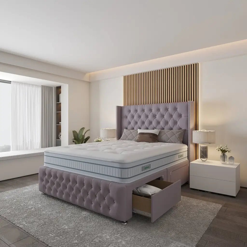 Barcelona Wingback Divan Bed - Restium Beds