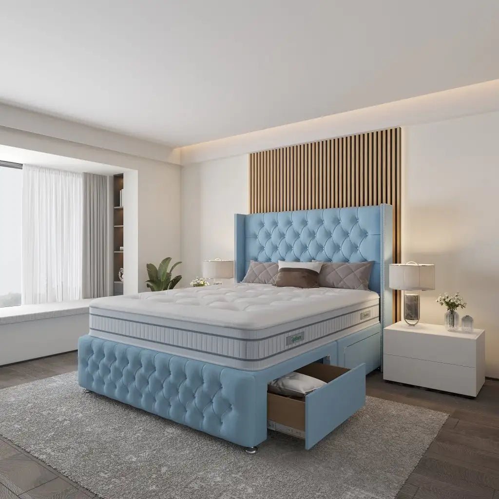 Barcelona Wingback Divan Bed - Restium Beds