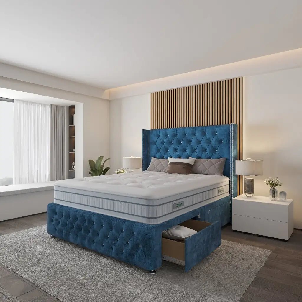 Barcelona Wingback Divan Bed - Restium Beds