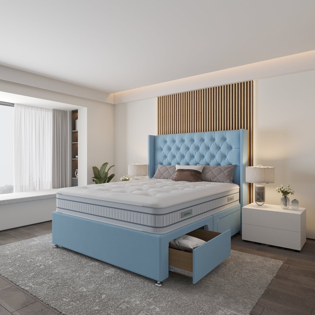 Lowa Wingback Divan Bed - Restium Beds