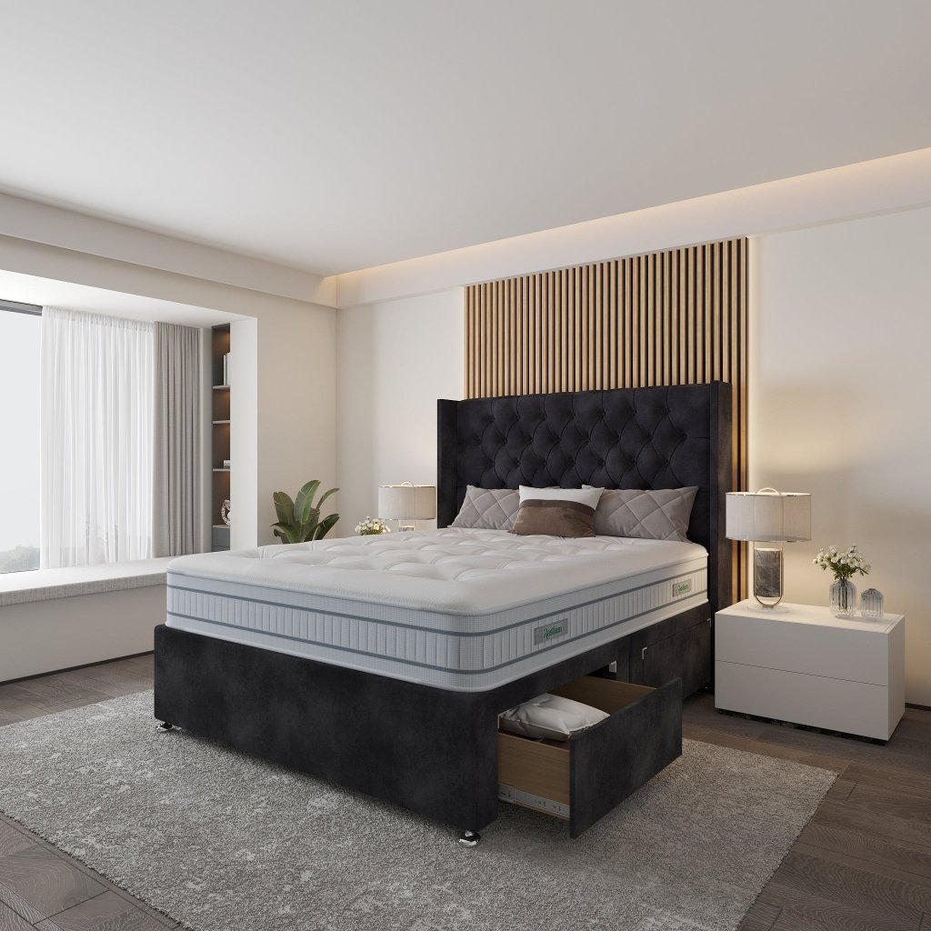 Lowa Wingback Divan Bed - Restium Beds