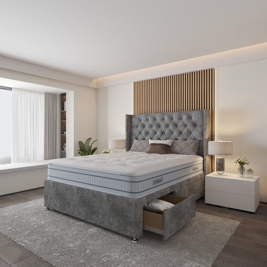 Lowa Wingback Divan Bed - Restium Beds